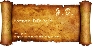 Horner Dávid névjegykártya