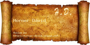 Horner Dávid névjegykártya